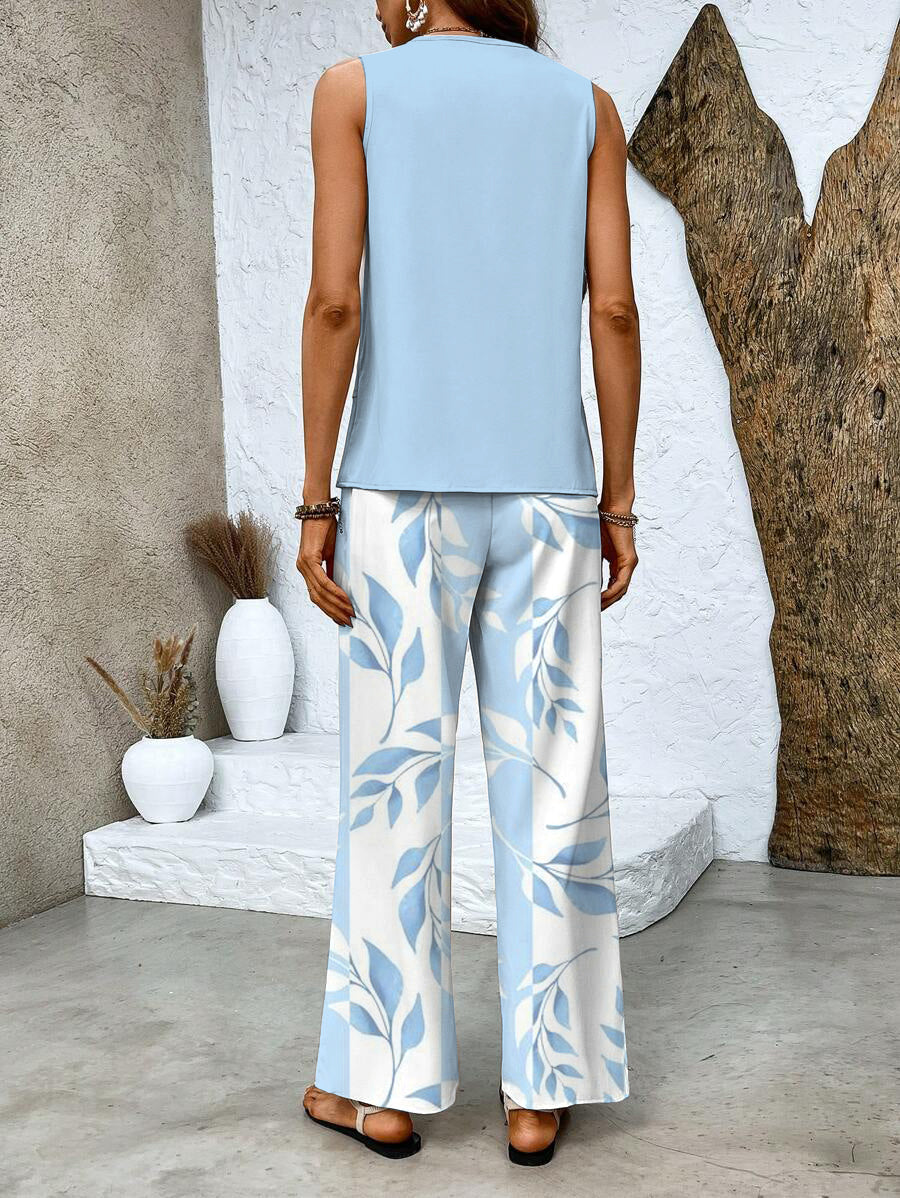 Juliette | Ensemble top et pantalon à fleurs stylisé