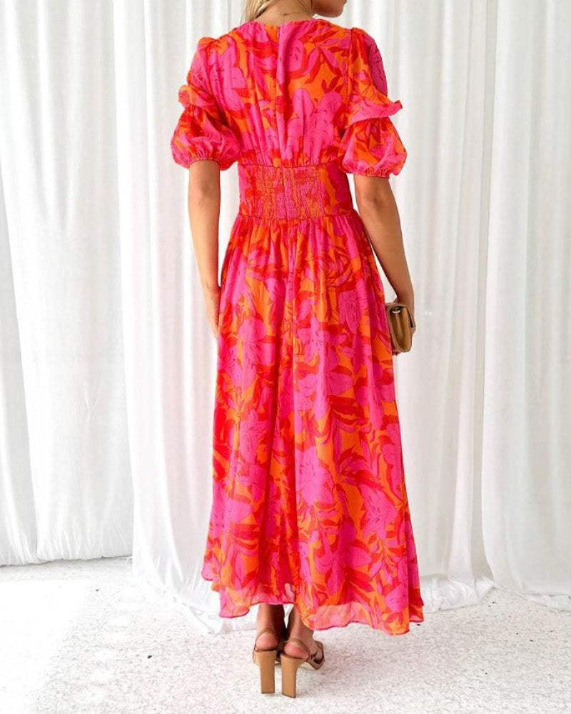Derena | Robe Maxi Rouge Rose