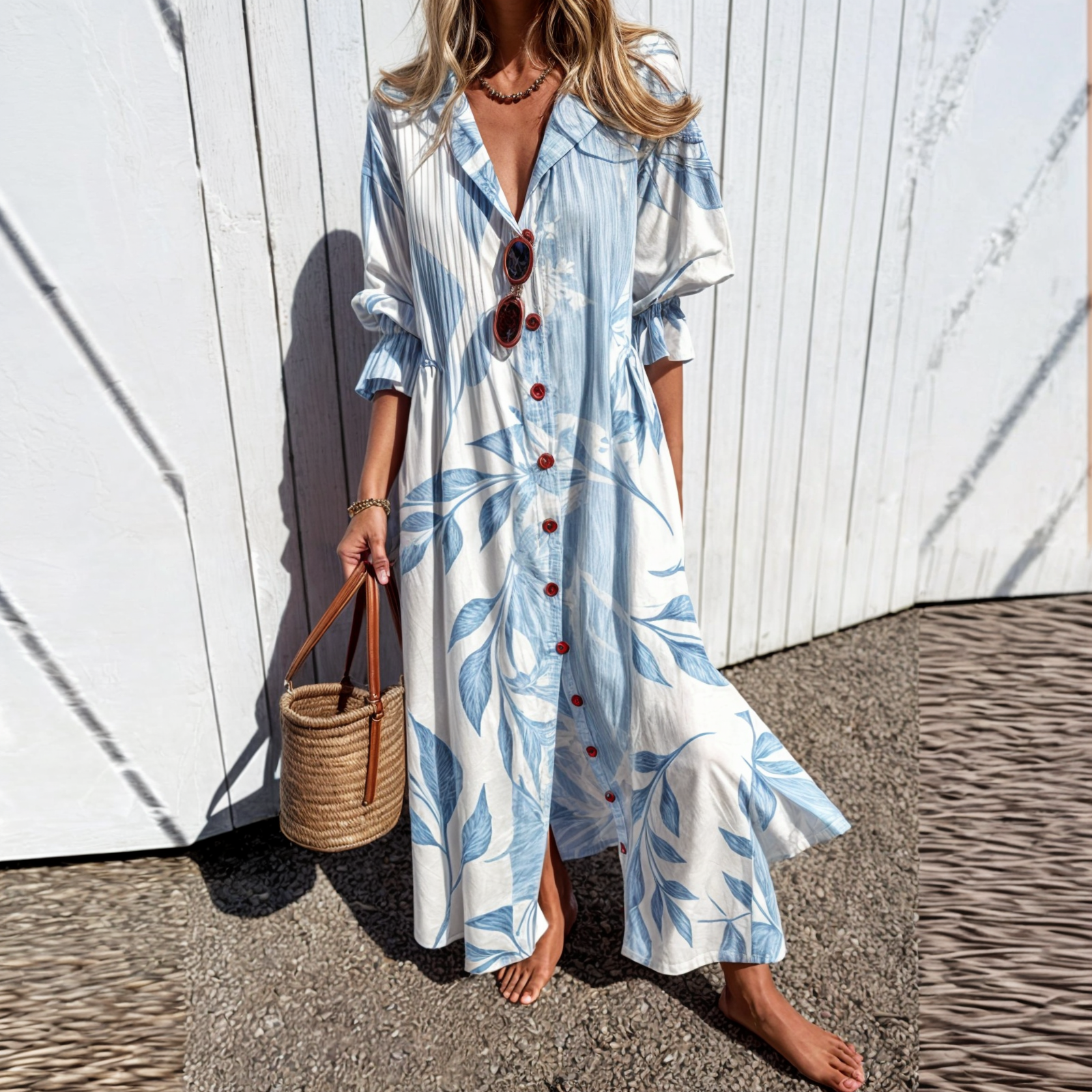 Odessa™ | Robe Chemise à Fleurs Vivantes