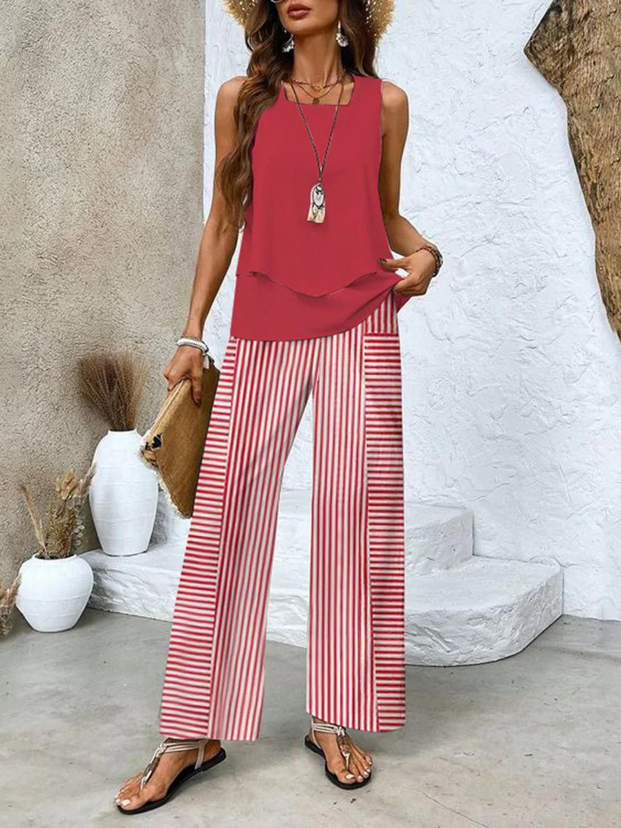 Juliette | Ensemble top et pantalon à fleurs stylisé