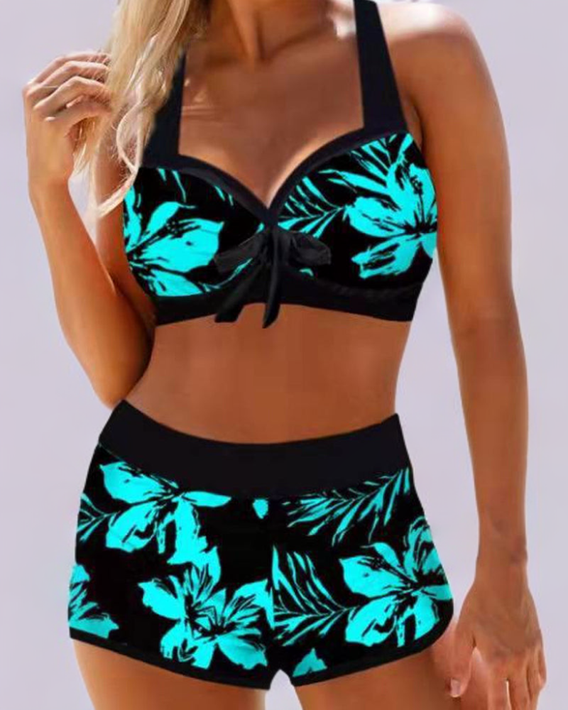 Sherrie - Maillot de bain à taille haute et imprimé floral